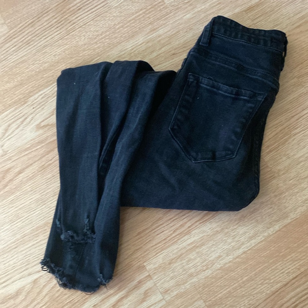 Distressed Black Kancan Skinny Jeans Size 0